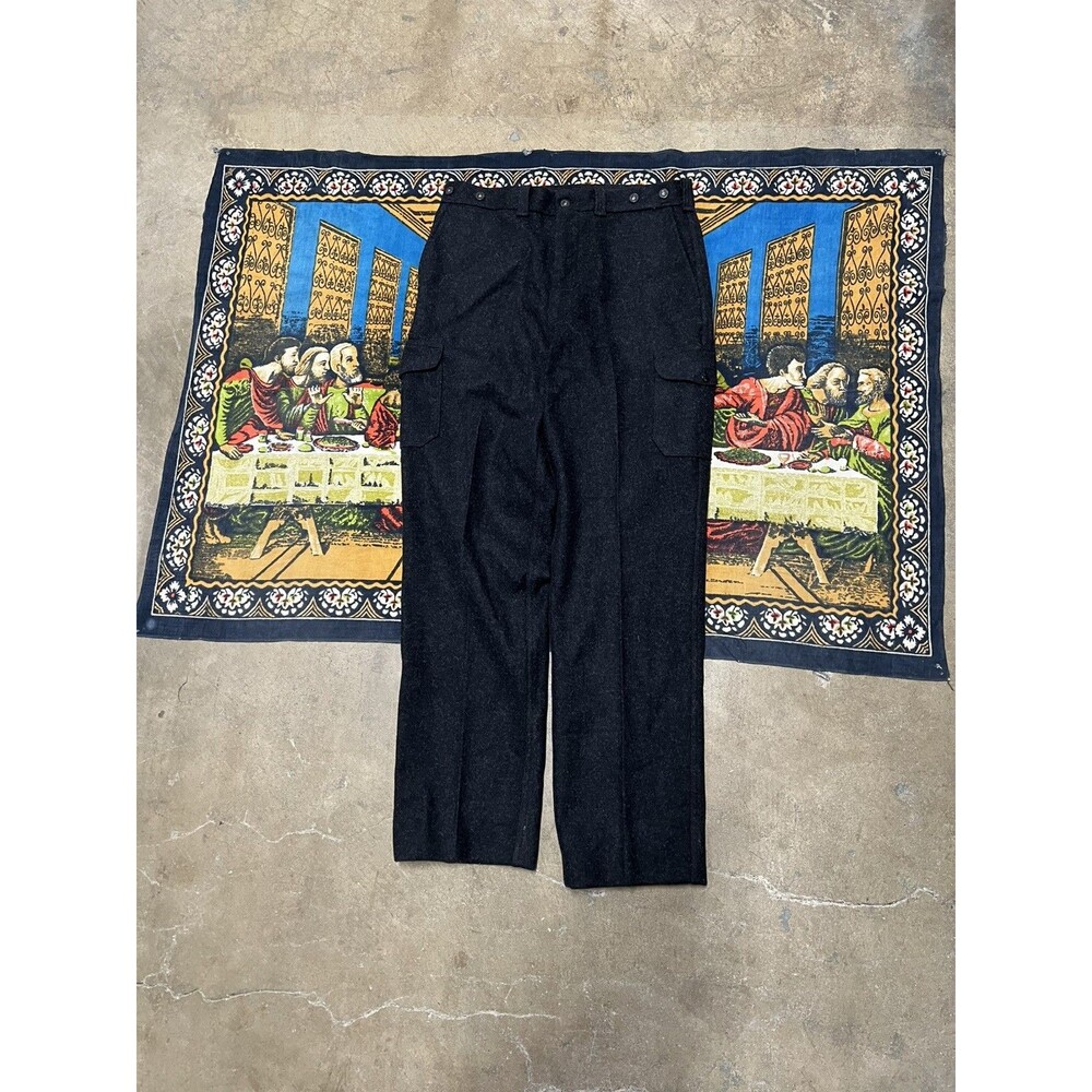 Vtg Filson Charcoal Gray USA Made Style 87 Mackinaw Wool Cargo Pants 36X34 80’s
